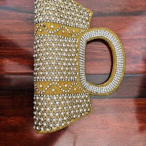 Golden party clutch